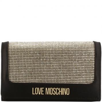 Pre Owned Love Moschino Black Fabric Applique WOC Crossbody Bag 