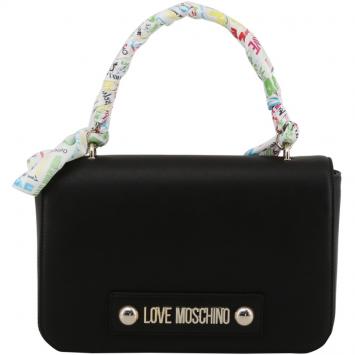 مملوكة مسبقًا Love Moschino Black Faux Leather Scarf Shoulder Bag