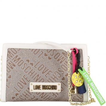 مملوكة مسبقًا Love Moschino Two Tone Signature Canvas and Faux Leather Crossbody Bag 