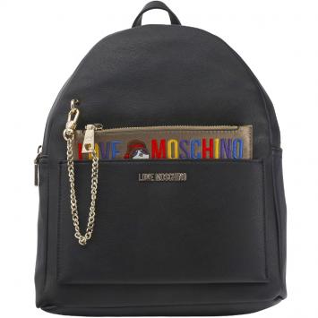 Pre Owned Love Moschino Black Leather Backpack