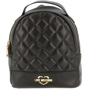 Pre Owned Love Moschino Black Quilted Leather Backpack
