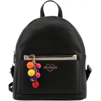 Pre Owned Love Moschino Black Faux Leather Backpack