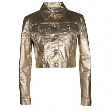 Pre Owned Moschino Gold Long Sleeve Jacket S