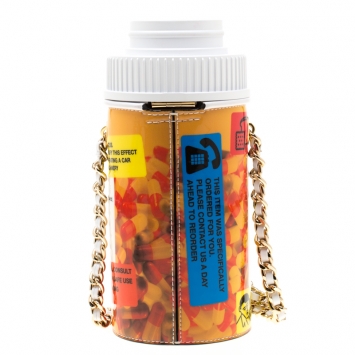 مملوكة مسبقًا Moschino White Capsule Patent Leather Pill Bottle Crossbody Bag