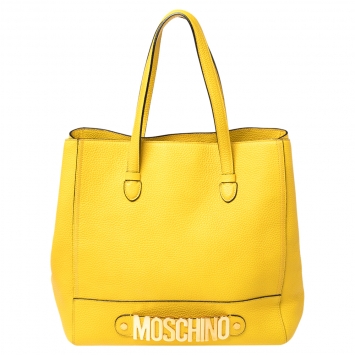 مملوكة مسبقًا Moschino Yellow Leather Shopper Tote