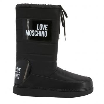 Pre Owned Love Moschino Black Fabric Snow Boots Size 41