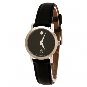 Pre Owned Movado Black Stainless Steel Museum 84 A1 1837 Women's Wristwatch 24 mm