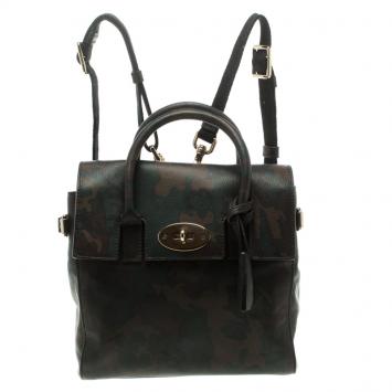 Pre Owned Mulberry Camo Leather Mini Cara Delevingne Backpack