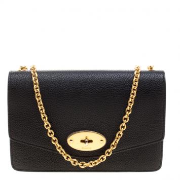 Pre Owned Mulberry Black Leather Darley Chain Clutch