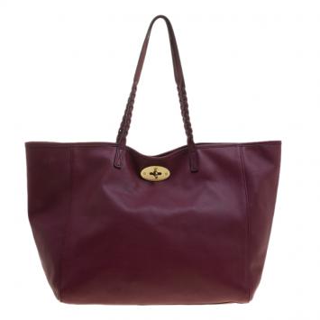 Pre Owned Mulberry Burgundy Nappa Soft Leather Medium Dorset Tote
