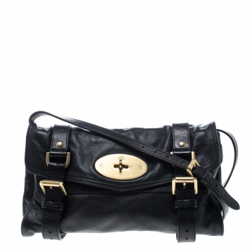 Pre Owned Mulberry Black Leather Alexa Shoulder Bag