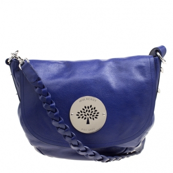 Pre Owned Mulberry Blue Grained Leather Daria Shoulder Bag