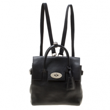 Pre Owned Mulberry Black Leather Mini Cara Delevingne Backpack Tote
