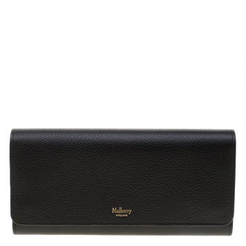 Pre Owned Mulberry Black Leather Continental Wallet