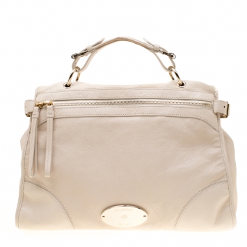 Pre Owned Mulberry Cream Leather Taylor Top Handle Bag