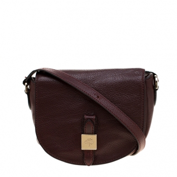 Pre Owned Mulberry Burgundy Leather Tessie Crossbody Bag