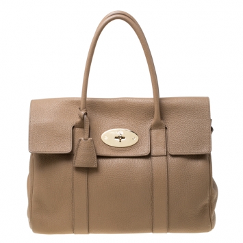 Pre Owned Mulberry Light Brown Grained Leather Bayswater Satchel