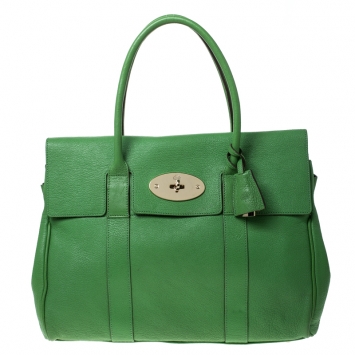 Pre Owned Mulberry Lime Green Leather Bayswater Satchel