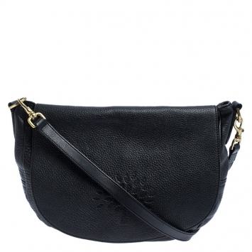Pre Owned Mulberry Black Leather Flap Shoulder Bag