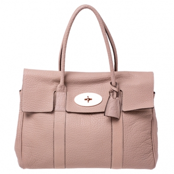 Pre Owned Mulberry Old Rose Grained Leather Bayswater Satchel