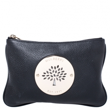 Pre Owned Mulberry Black Leather Daria Pouch