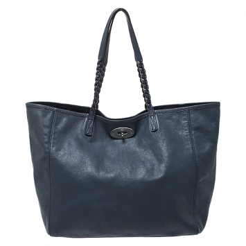 Pre Owned Mulberry Blue Leather Large Dorset Shopper Tote 