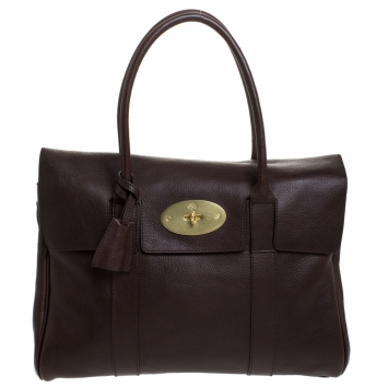 Pre Owned Mulberry Dark Brown Leather Bayswater Satchel