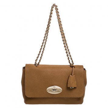 Pre Owned Mulberry Brown Grained Leather Lily Shoulder Bag
