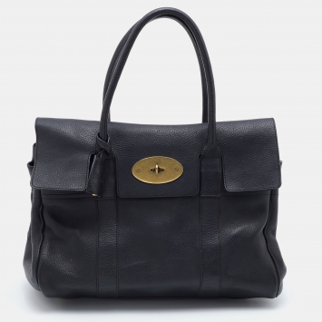 Pre Owned Mulberry Black Leather Bayswater Satchel