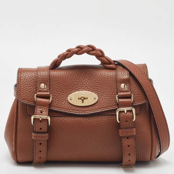 Pre Owned Mulberry Tan Leather Mini Alexa Satchel