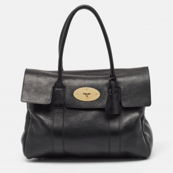 Pre Owned Mulberry Black Leather Bayswater Satchel