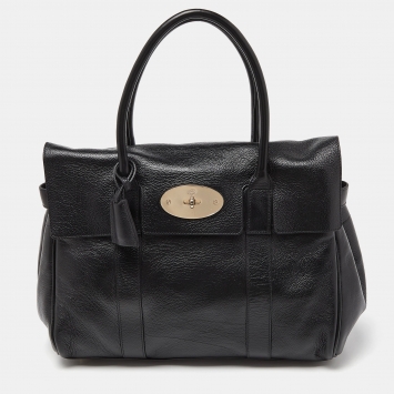 Pre Owned Mulberry Black Leather Bayswater Satchel