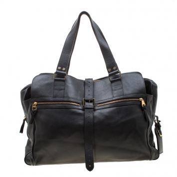Pre Owned Mulberry Black Leather Travel Bag