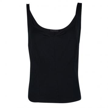 Pre Owned Narciso Rodriguez Navy Blue Contrast Trim Detail Sleeveless Top M