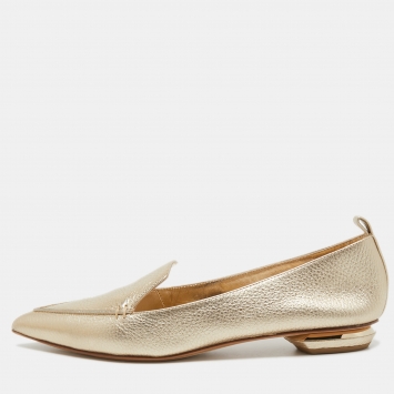 Pre Owned Nicholas Kirkwood Metallic Leather Beya Loafers Size 41 