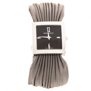 Pre Owned Nina Ricci Black Stainless Steel N019.12 Women's Wristwatch 24 mm