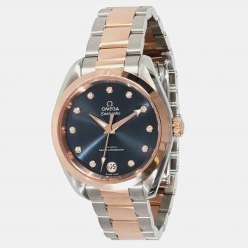 Omega Seamaster Aqua Terra 220.20.34.20.53.001 Automatic Blue 18k Rose Gold Stainless Steel Women's Wristwatch 34 mm