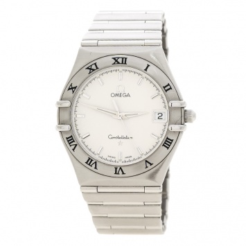 Pre Owned Omega Silver White Stainless Steel Constellation 1532 Women's Wristwatch 33 mm