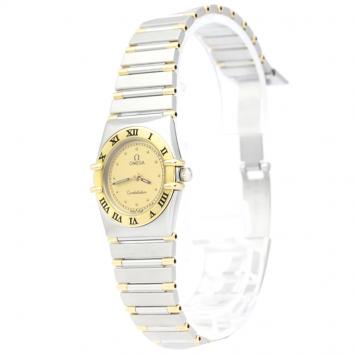 Pre Owned Omega Gold 18K Yellow Gold and Stainless Steel Constellation Women's Wristwatch 22MM