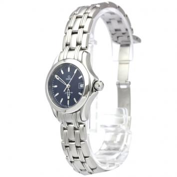 Pre Owned Omega Blue Stainless Steel Seamaster Women's Wristwatch 26MM