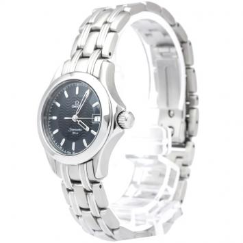 Pre Owned Omega Blue Stainless Steel Seamaster Women's Wristwatch 26MM