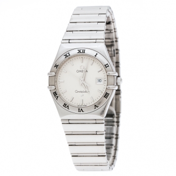 Pre Owned Omega Silver White Stainless Steel Constellation 1582.30.00 Women's Wristwatch 27 mm