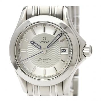 Pre Owned Omega Silver Stainless Steel Seamaster 2581.31 Women's Wristwatch 26MM