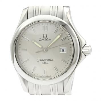 Pre Owned Omega Silver Stainless Steel Seamaster 120M 2571.31 Women's Wristwatch 28MM