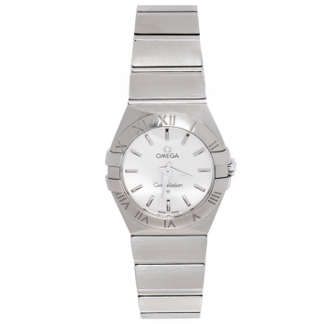 Pre Owned Omega Silver Stainless Steel Constellation 123.10.27.60.02.001 Women's Wristwatch 27 mm