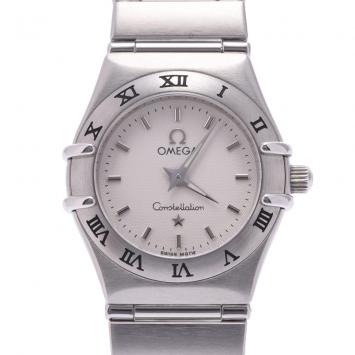 Pre Owned Omega White Stainless Steel Constellation Quartz Women's Wristwatch 26 MM