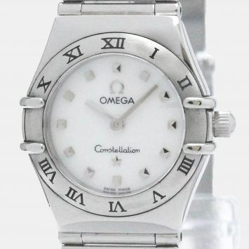 Pre Owned Omega White Stainless Steel Constellation BF569417 Women's Watch 22 mm