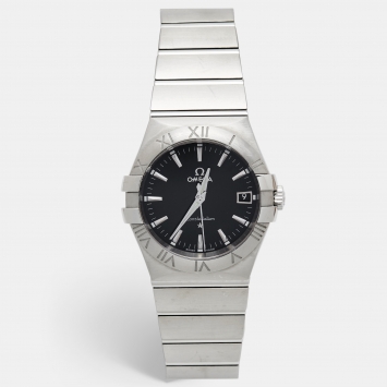 Pre Owned Omega Black Stainless Steel Constellation 123.10.35.60.01.001 Men 's Wristwatch 35mm