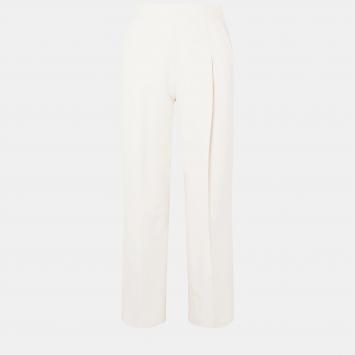 Pre Owned Oscar De La Renta Virgin Wool Straight Leg Pants 6