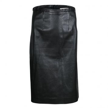 Pre Owned Paul & Joe Black Lamb Leather Moncuir Pencil Skirt M